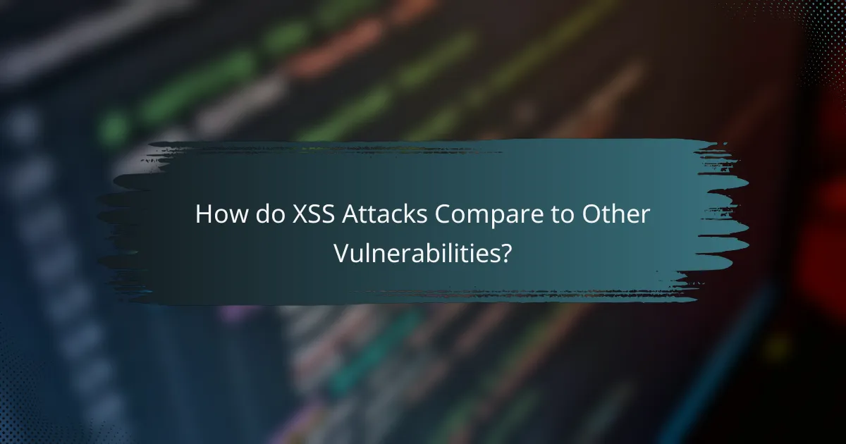 How do XSS Attacks Compare to Other Vulnerabilities?
