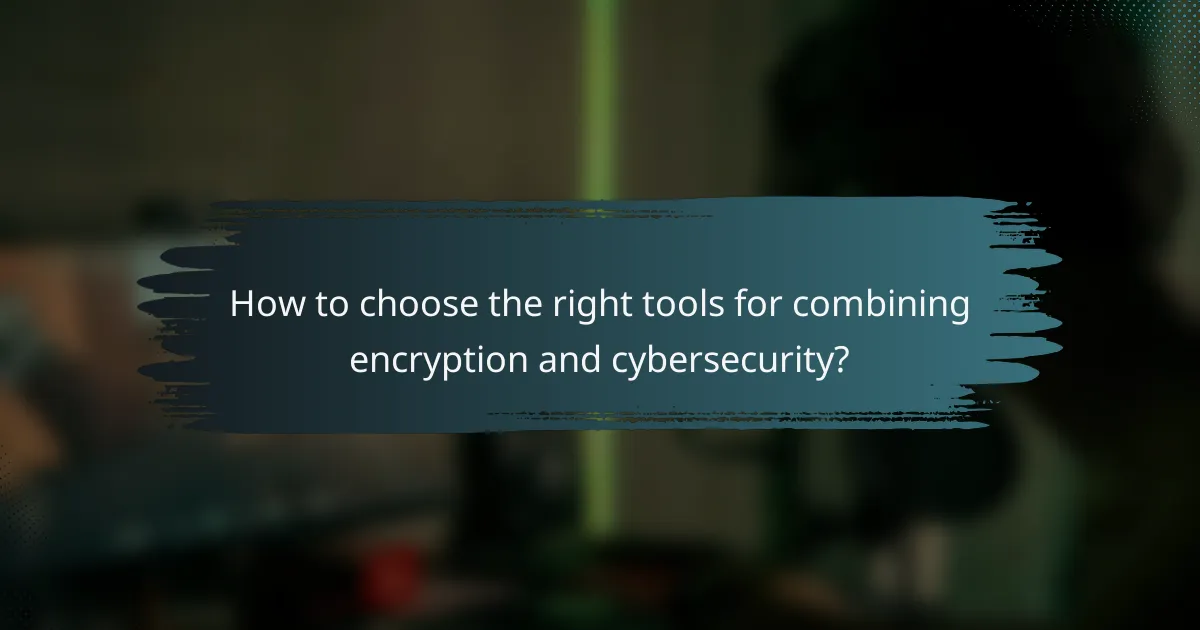 How to choose the right tools for combining encryption and cybersecurity?