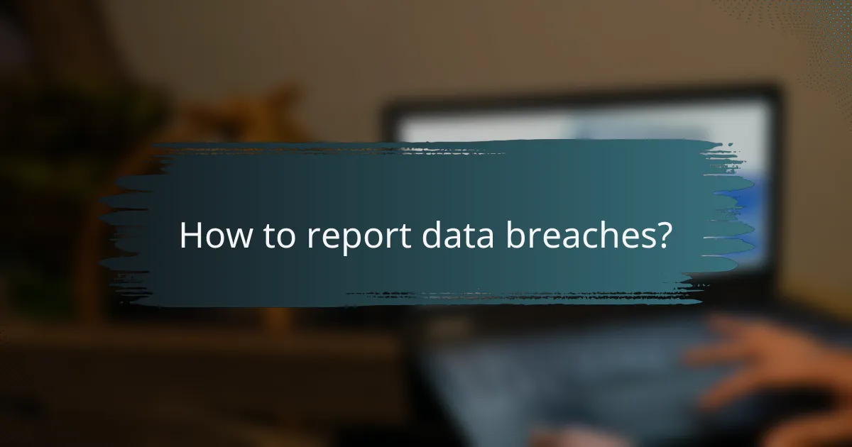How to report data breaches?