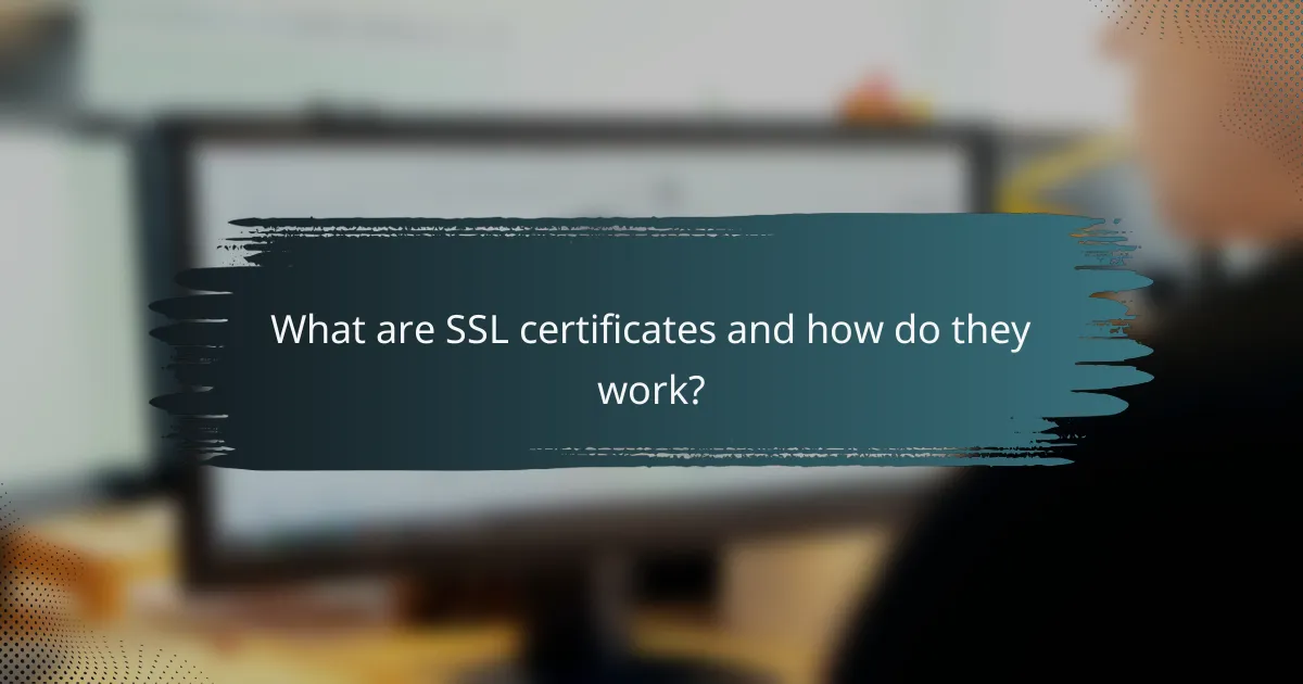 What are SSL certificates and how do they work?