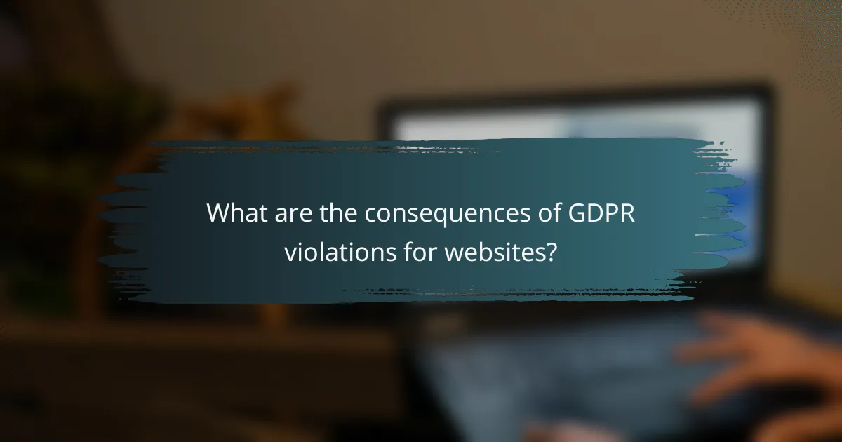 What are the consequences of GDPR violations for websites?