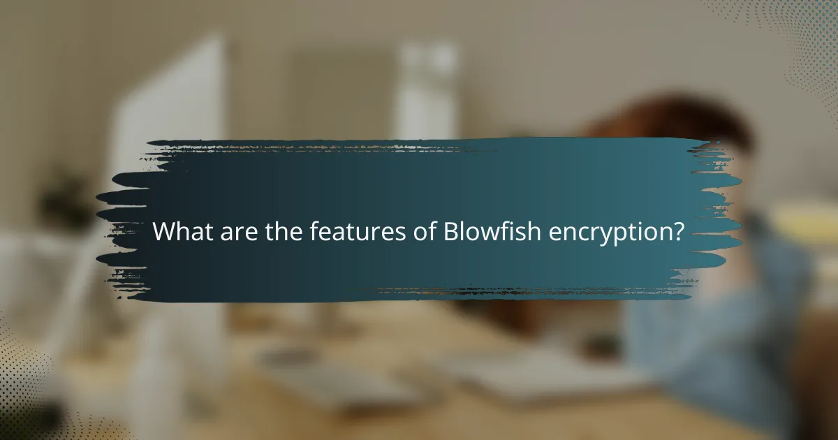 What are the features of Blowfish encryption?