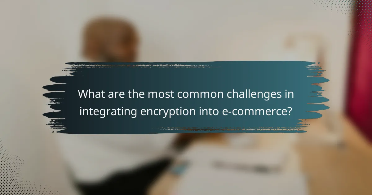 What are the most common challenges in integrating encryption into e-commerce?