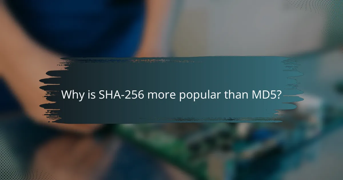 Why is SHA-256 more popular than MD5?